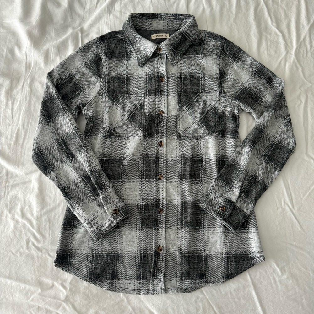 Grey Ultrasoft Knit Plaid Flannel